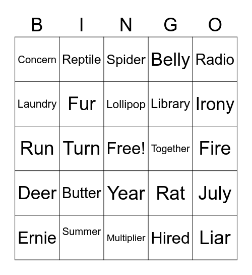 r/l/th Bingo Card