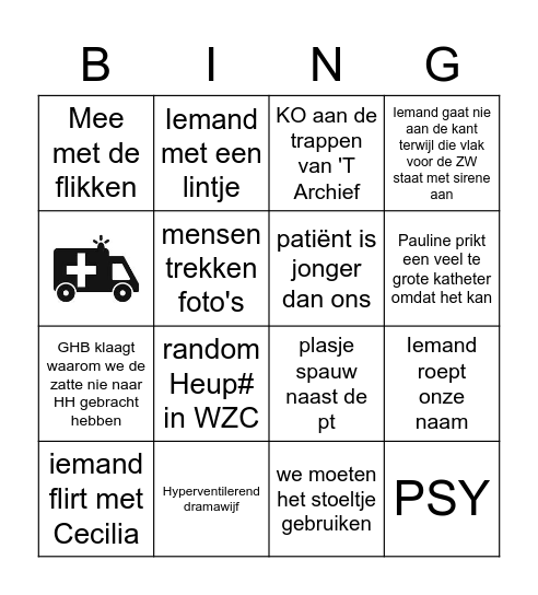 Oude markt by night bingo Card