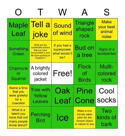 Pred/Prey Bingo Card