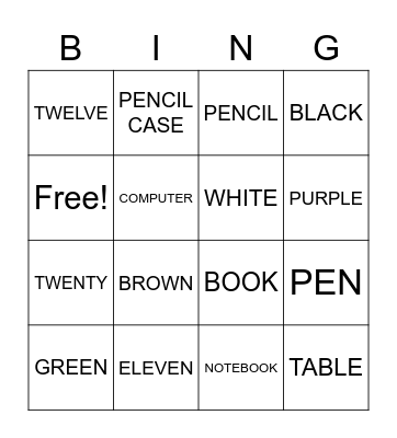 BINGO TIME Bingo Card