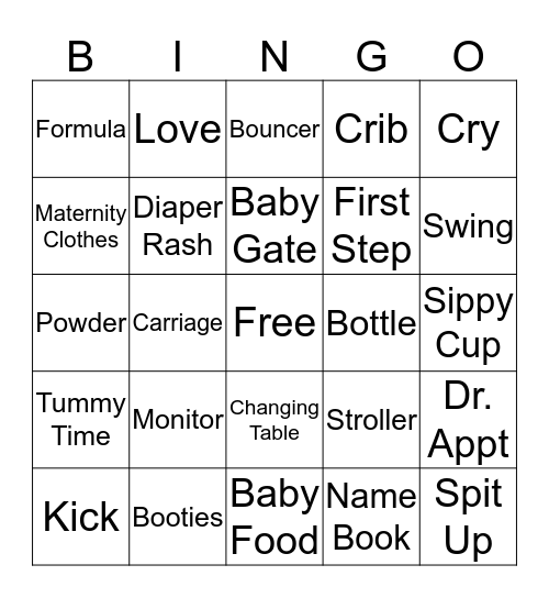 BABY SHOWER BINGO Card