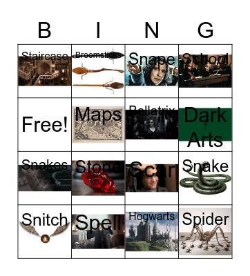 Harry Potter Bingo Card