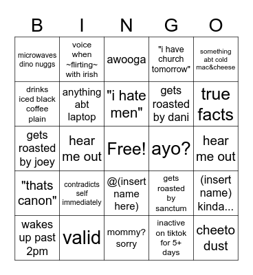 averioli bingo Card