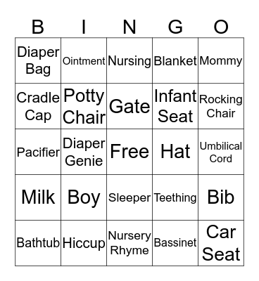 BABY SHOWER BINGO Card