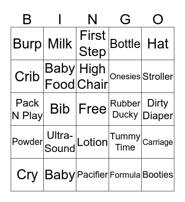 BABY SHOWER BINGO Card