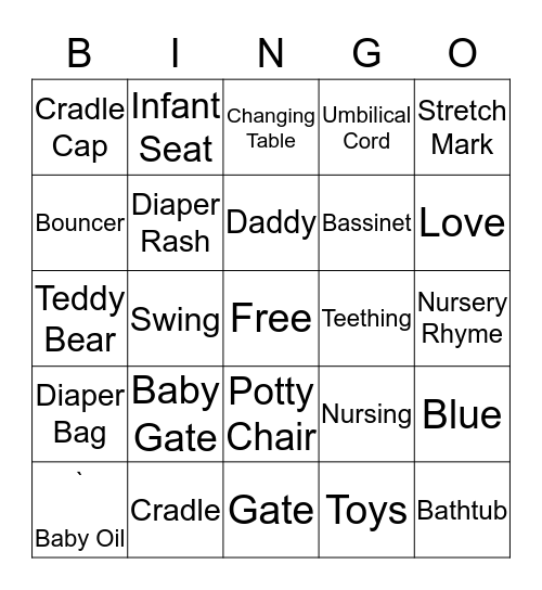 BABY SHOWER BINGO Card