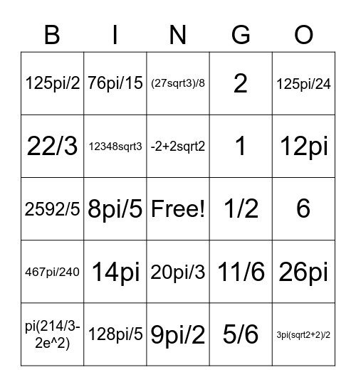 Integral Calculus ME 4 Review Bingo Card