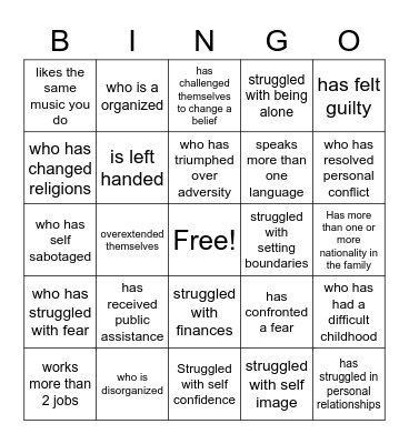 Find the Person Who Bingo Card