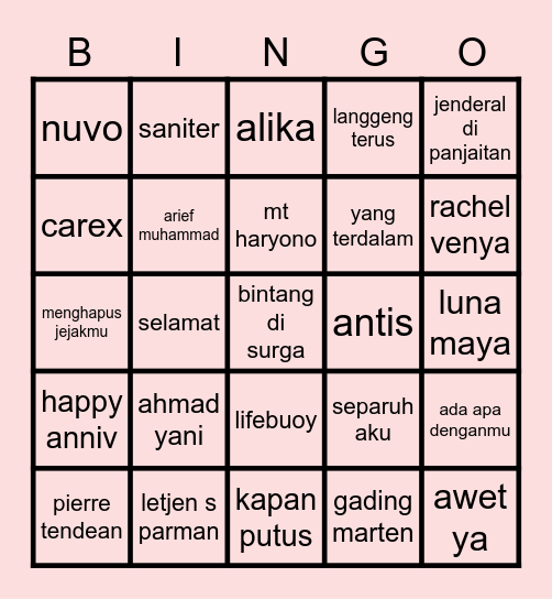 ᓚᘏᗢ Bingo Card