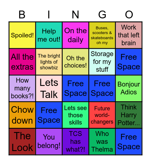 All About TCS Bingo Card