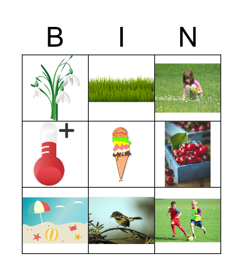 Frühling, Sommer, Herbst Bingo Card