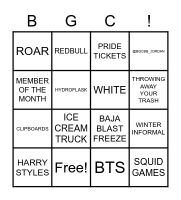 BINGO: BGC EDITION Bingo Card