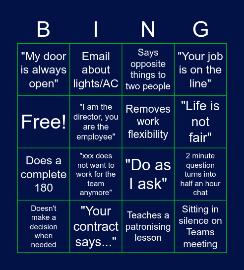 Envision Bullshit Bingo Card