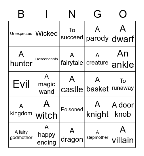 Fairytale bingo! Bingo Card