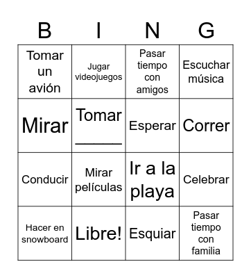 Que hiciste durante las vacaciones? Bingo Card