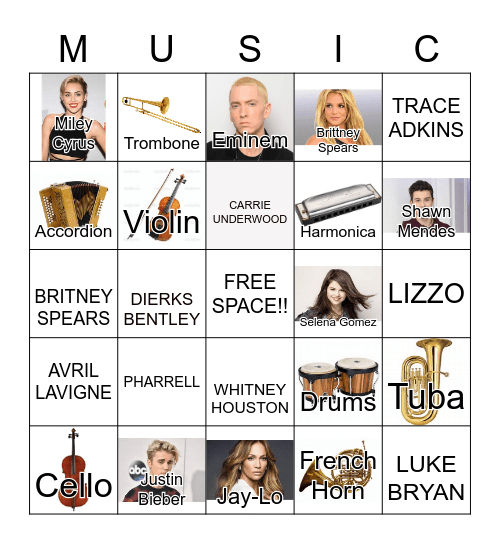 MUSIC Bingo Card