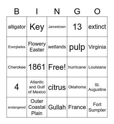 SS-Ch 6 Bingo Card