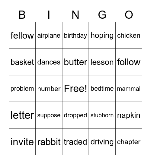 3-5/3 Bingo Card