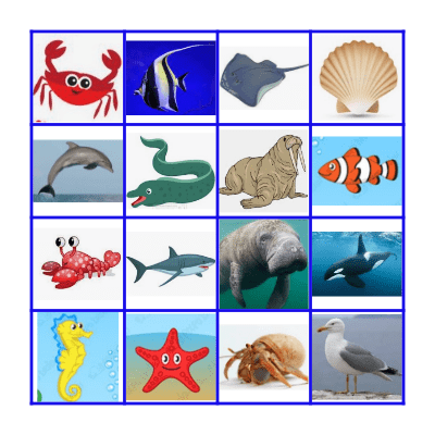 Ocean Bingo Card