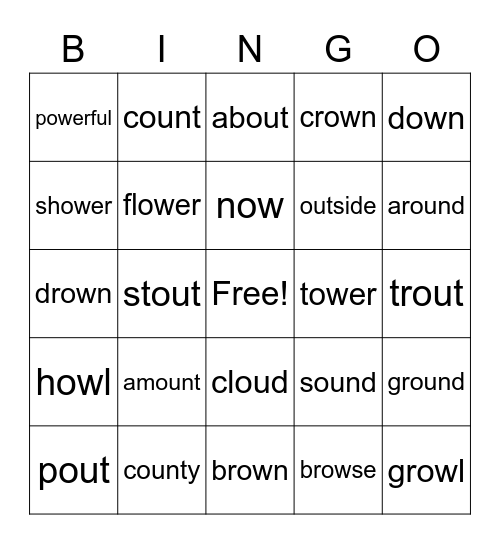 OOU/OW Bingo Card