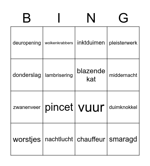 De goede dieven Bingo Card