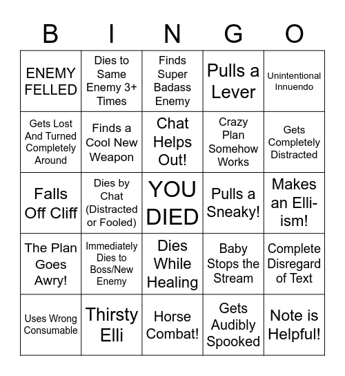 ELLI-den Ringo Bingo Card
