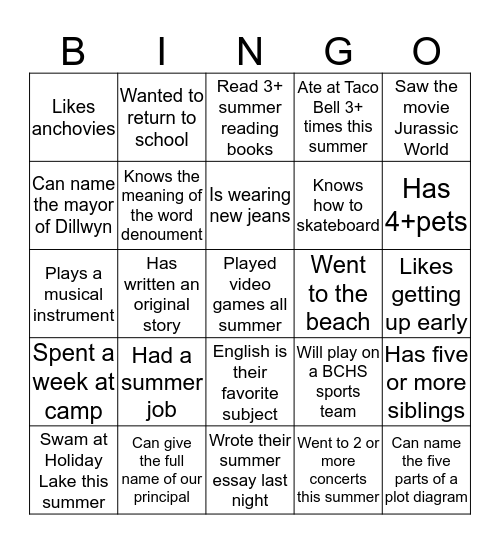 Find Someone Who!!! Bingo Card