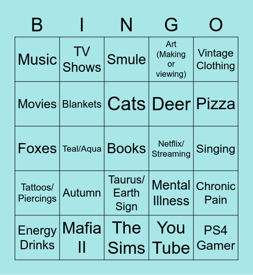 How Similar Are You To Gia? Bingo Card