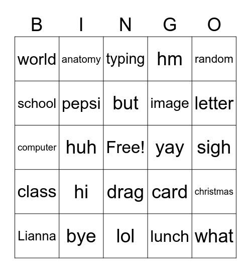 Testing Bingo Card