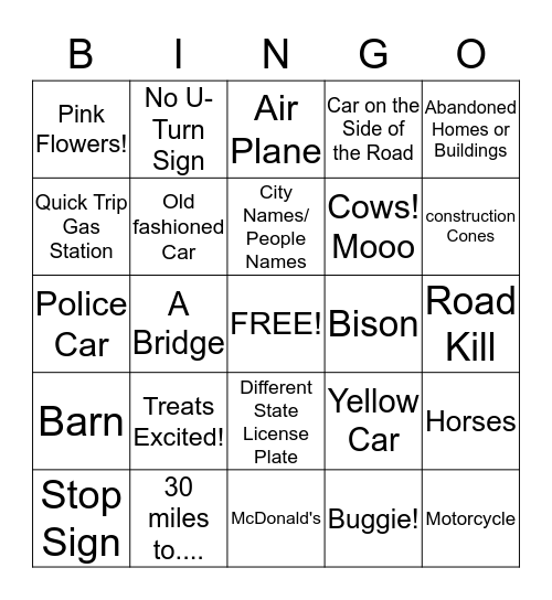 Wisconsin Bound! Bingo Card