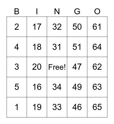 Brown Family Bingo Card