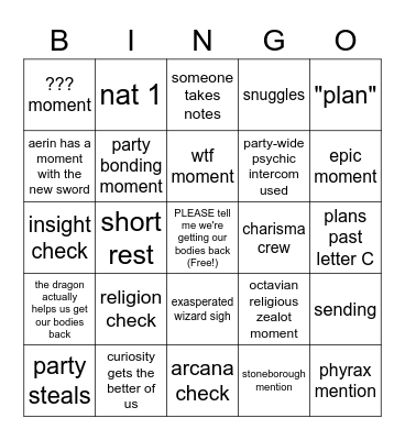 sometimes a dragon shows up and tells you it can help you stop disintegrating and thats okay Bingo Card