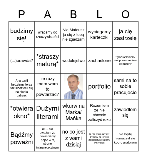 PABLO BINGO! Bingo Card