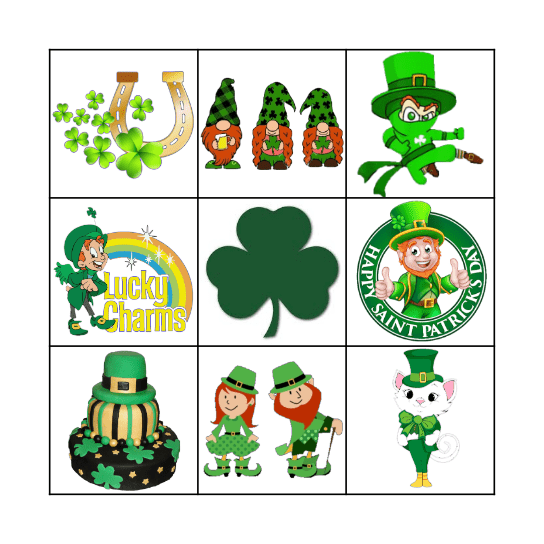 Happy St. Patricks Day Bingo Card