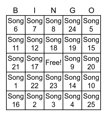 Test Singo Bingo Card