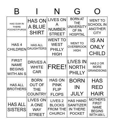 FISH FRY BINGO!!  Bingo Card