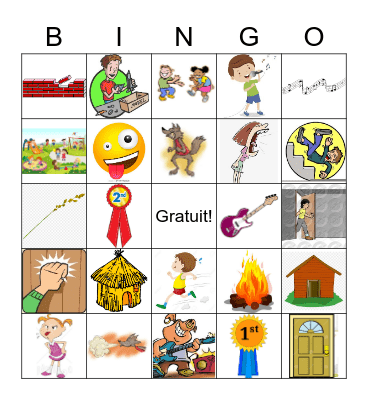 Trois Petits Cochons Bingo Card