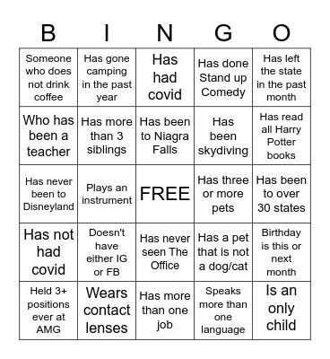 NYTW BOX OFFICE BINGO...find someone who: Bingo Card