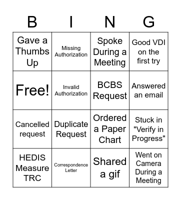 Ciox-Mayo Bingo Card