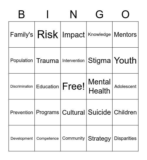 PEI BINGO Card