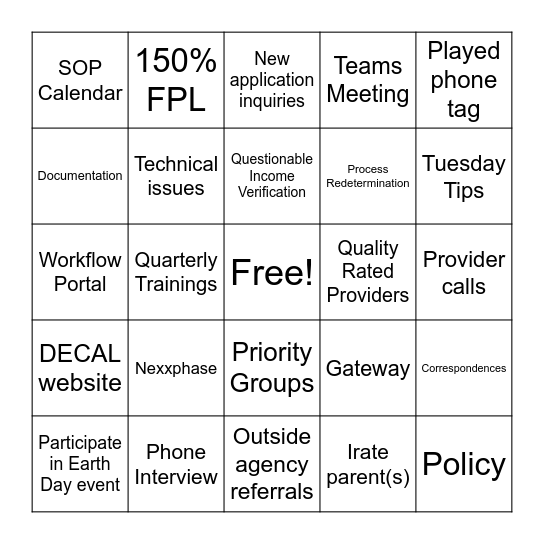 Leap into Spring with FSC Bingo Card