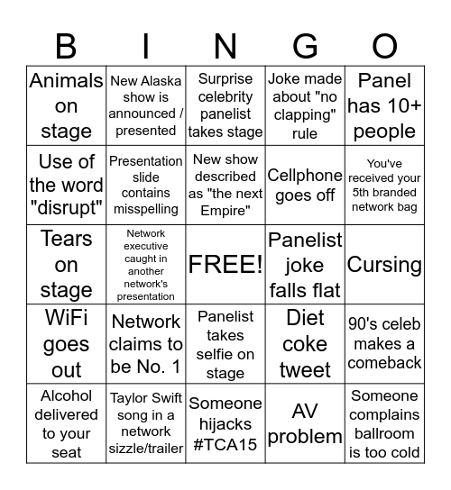 Death March with Cocktails 2015 Bingo Card