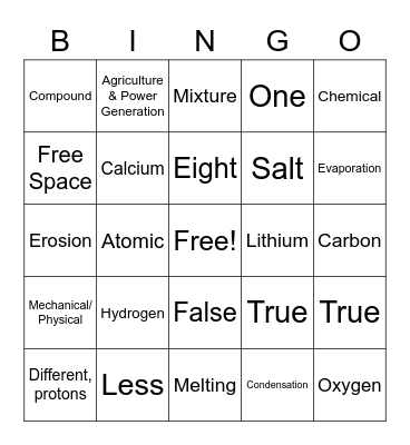 6.5, 6.6 Review Bingo Card