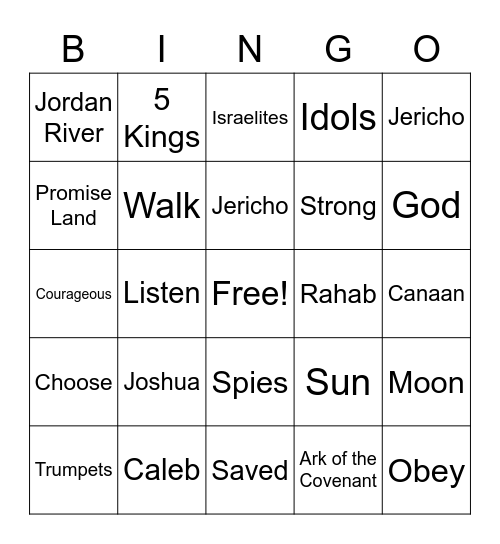 Book of Joshua Bingo Card