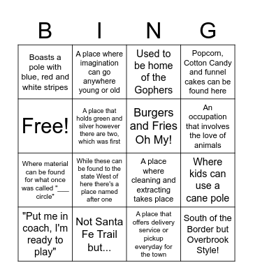 Overbrook Bingo Scavenger Hunt Bingo Card