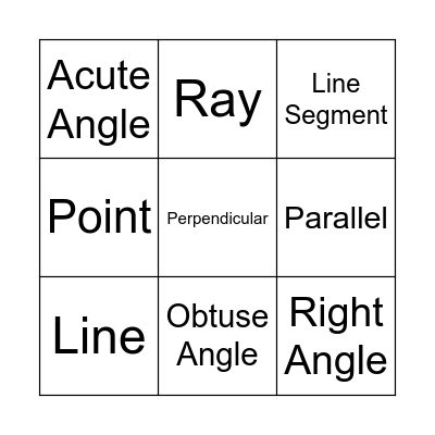 Geometry Bingo Card