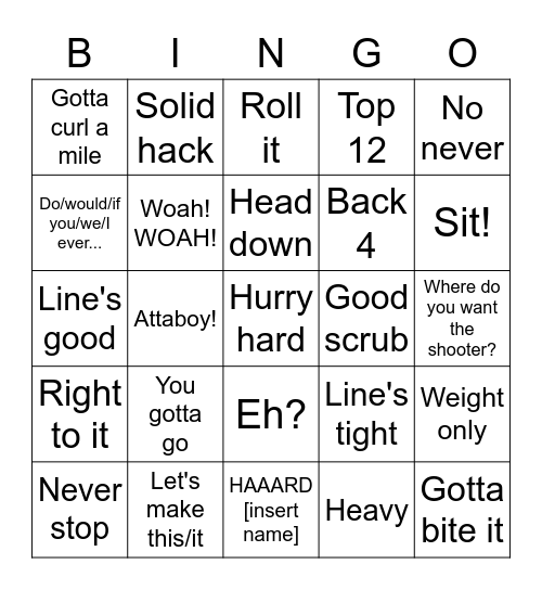BRIER BINGO: PHRASES Bingo Card