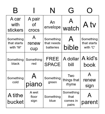 Color Wars : Selfie Scavenger Hunt Bingo Card