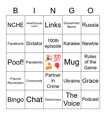 #HMASDC 100th Episode!! Bingo Card