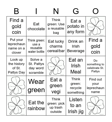 St. Patrick's Day Crisis Bingo Card